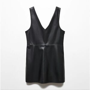 1113 NWT Mango Leather-effect pinafore dress Sz XL